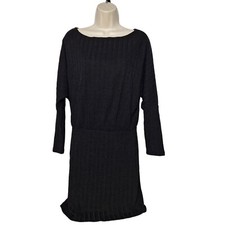 Fashion Nova A Forever Thing Mini Dress Size Large Solid Black Long Sleeve