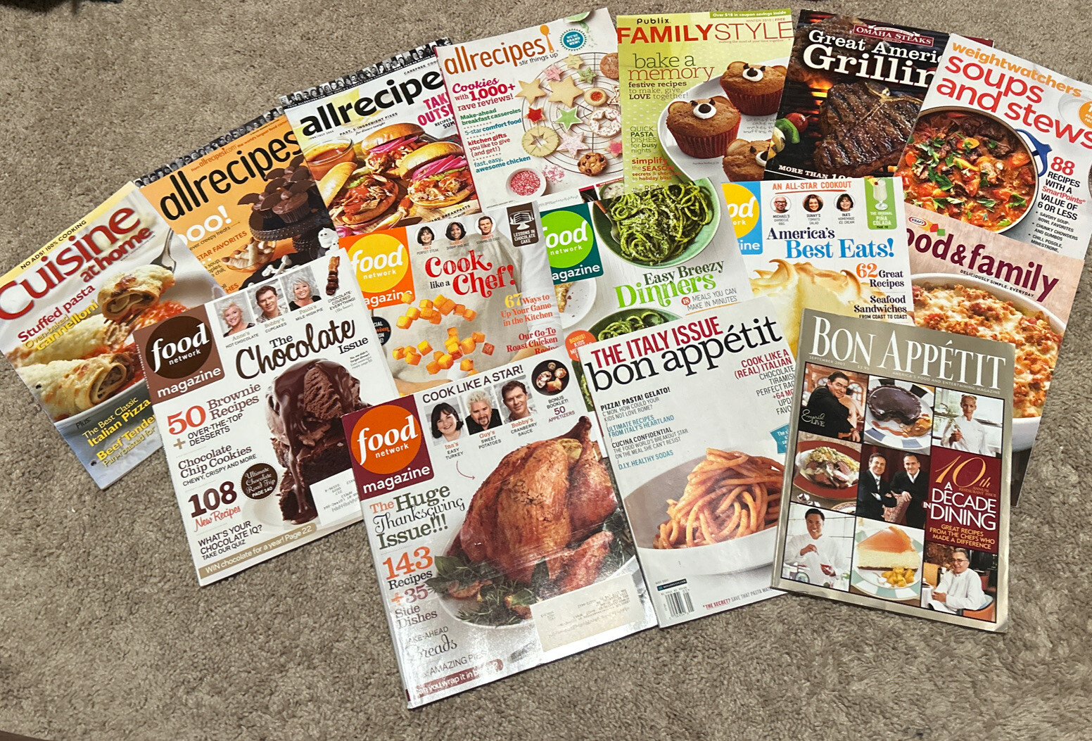 Lot Of 15 Various Cooking Magazines Bon Appetit Food Network Weight