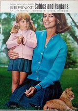 Bernat Cables and Raglans 130 Handicrafter 1966 Vtg Fashion Knit Women Men Child