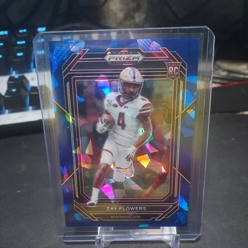 2023 Panini Prizm Draft Picks - Blue Ice Prizm #143 Zay Flowers /99 (RC)