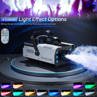 1200W Nebelmaschine RGB LED Bühnenbeleuchtung Weihnachten Party Disco Show Xmas