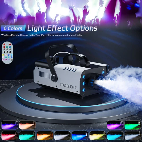 1200W Nebelmaschine RGB LED Bühnenbeleuchtung Weihnachten Party Disco Show Xmas - Bild 1 von 18
