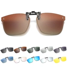 Polarized Clip-on Flip Up Metal Clip Stylish Sunglasses for Prescription Glasses