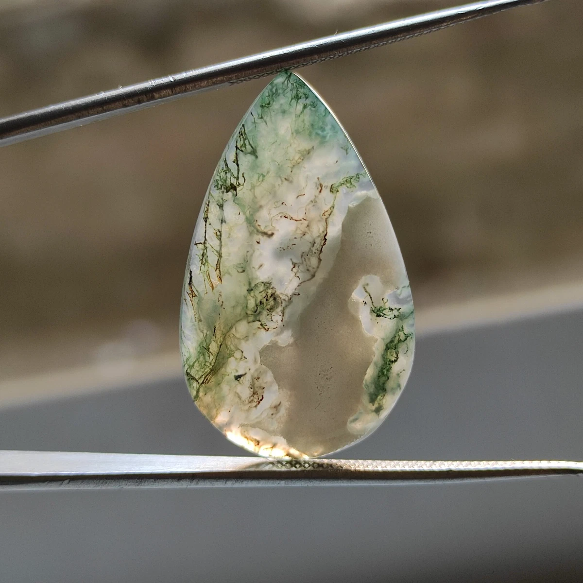 Green 2024 agate cabochon