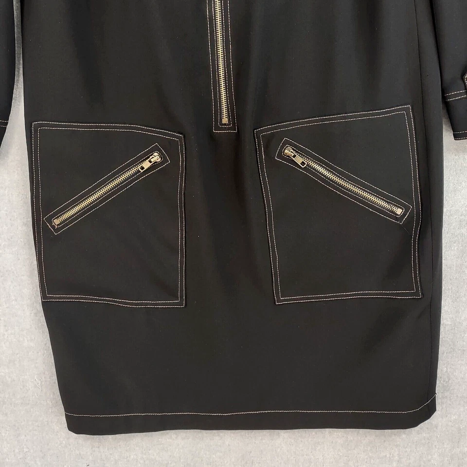 Muse Career Dress Women 8 Black Straight Zip Pocket Artsy Modern Paisley Lined - Image 4 of 4