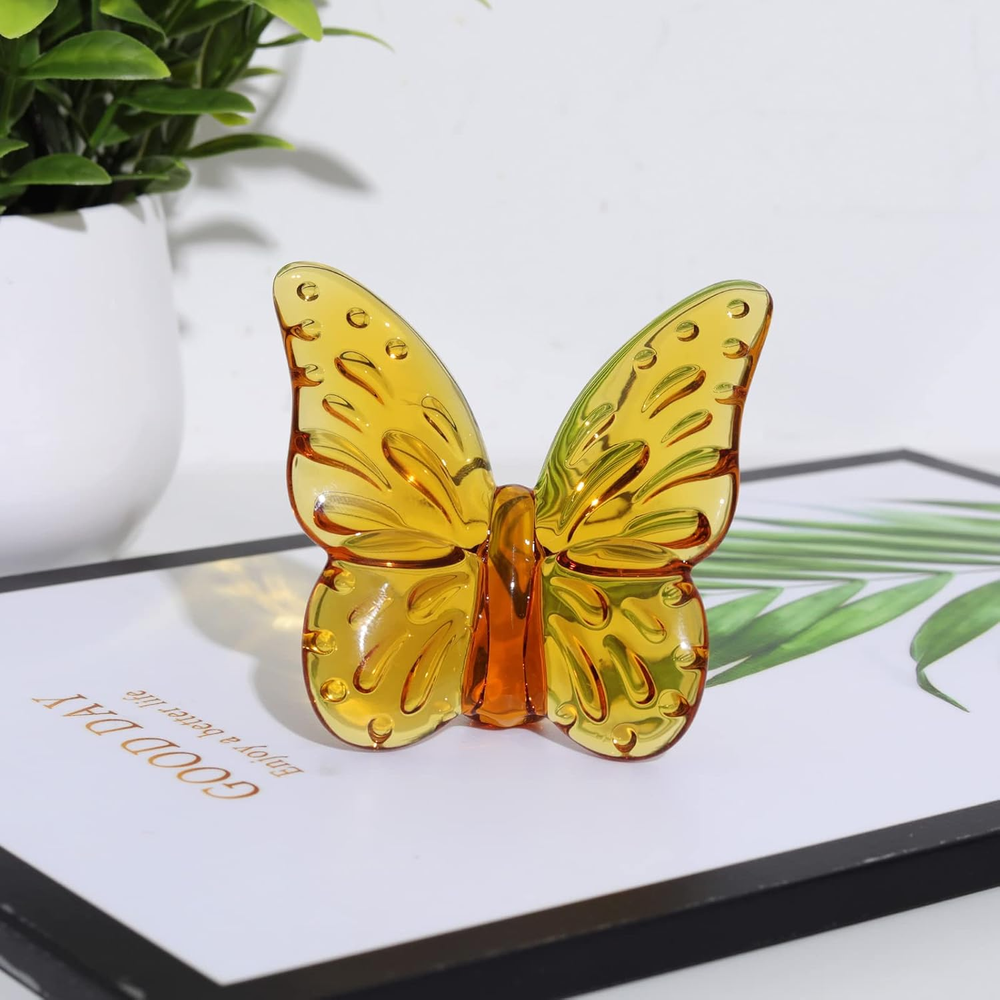 Crystal Butterfly Figurine Collectibles, Crystal Glass Ornament Statue for Home