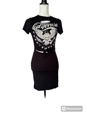 Fashion Nova Tie Front Cutout Tank Stretchy Dress Graphic Print California  NWT | eBay