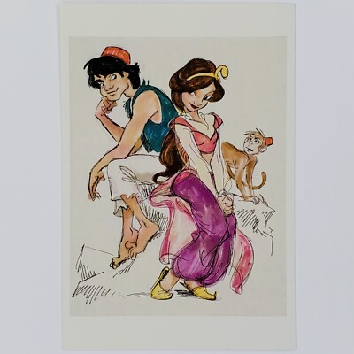 Aladdin Postcard Princess Jasmine Abu Concept Art of Disney Jean Gilmore Marker