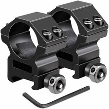 Scope Rings 30mm Medium Rise Heavy Duty Black Aluminum For Rifle Fits Weaver