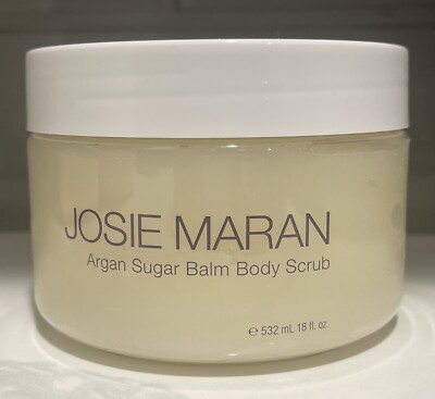 JOSIE MARAN ARGAN SUGAR BALM BODY SCRUB - VANILLA PEAR, 18 OZ. NEW