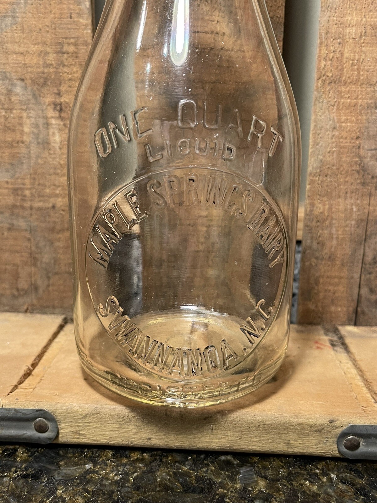 Rare Maple Springs Dairy Embossed Milk Bottle Swannanoa NC North