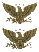 Vintage Image Patriotic Gold Early American Eagle Large Transfers Decals MIS525