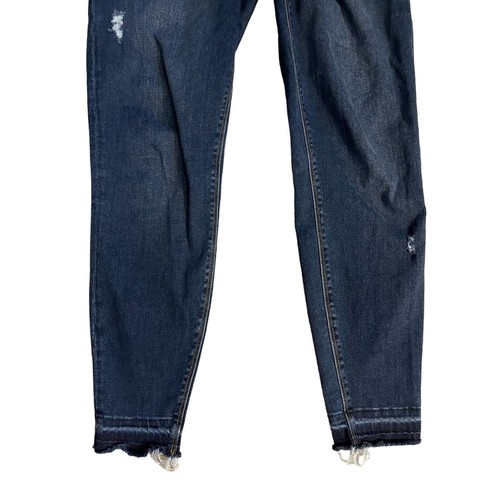 SPANX Distressed Ombre Ankle Pull On Skinny Jeans in Dark Wash Size Large - Picture 5 of 9