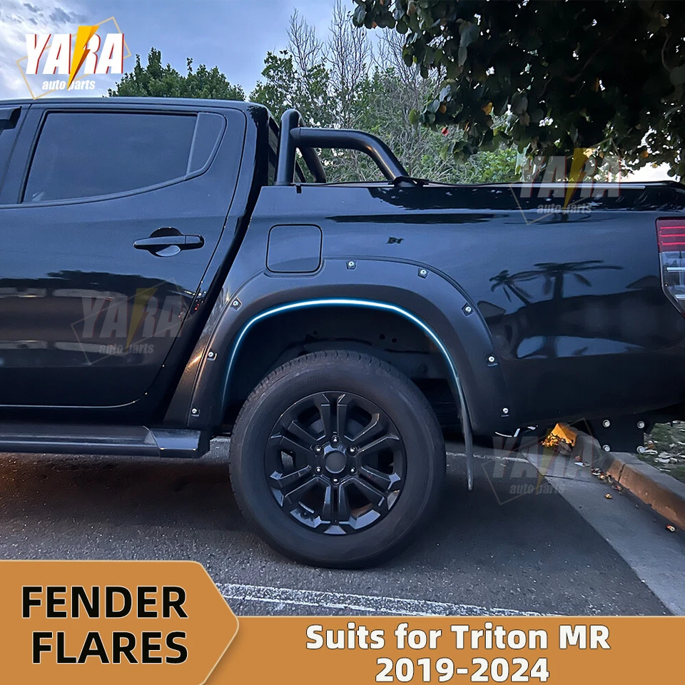 For Mitsubishi Triton MR 2019-2024 Fender Flares Wheel Arch Wide Body Matt Black - Image 2 of 4