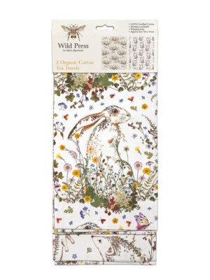 Wildpresse Wildblumen Hase & Igel 2er Set Geschirrtücher Bio Baumwolle