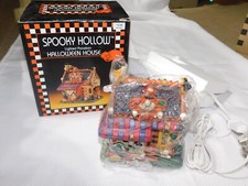 Vintage Spooky Hollow Halloween Lighted Village HOUSE TRICK OR TREAT CAFE