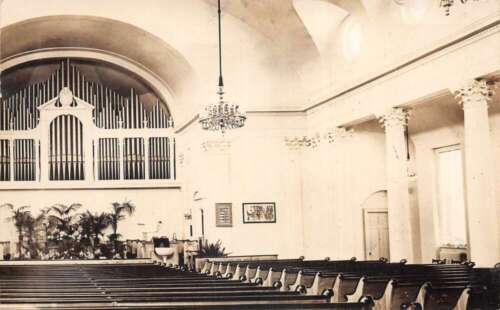 Middletown New York Church Interior View Organ Real Photo Postcard AA84074 - Picture 1 of 2