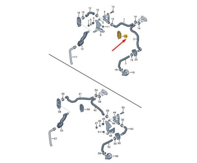 Audi A4 B9 Kühlmittelschlauchtülle 8W0122291AG NEU ORIGINAL