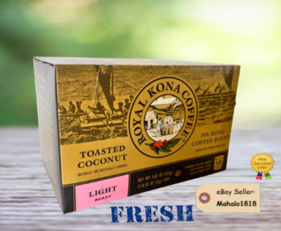 TWO BOXES Royal Kona Toasted Coconut 12 Single Serve Pods K-Cups Best  Deal! | eBay