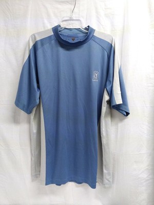 Nike Golf Fit Dry Mens 2XL Mock Turtle Neck Blue Short Sleeve Pullover Shirt TPC | eBay