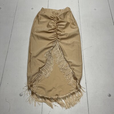 Katalina Ramirez Gold Fringe Cinched Skirt Women s Size Eu-32 US-2