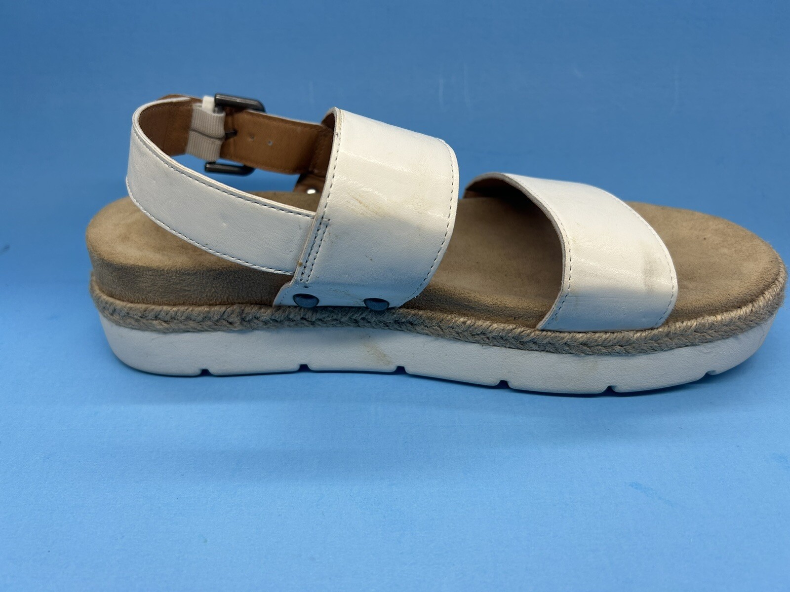 APL Time and Tru sandalo donna tg 8 bianco fibbia regolabile flatform cinturino alla caviglia