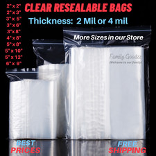 Clear 2 Mil  4 Mil reclosable zip seal lock parts bag plastic lock bags jewelry