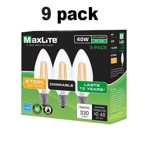 Wholesale Lot 3 - 96 pack LED Light Bulbs 40W Equivalent E12 Candelabra Dimmable - Picture 15 of 19