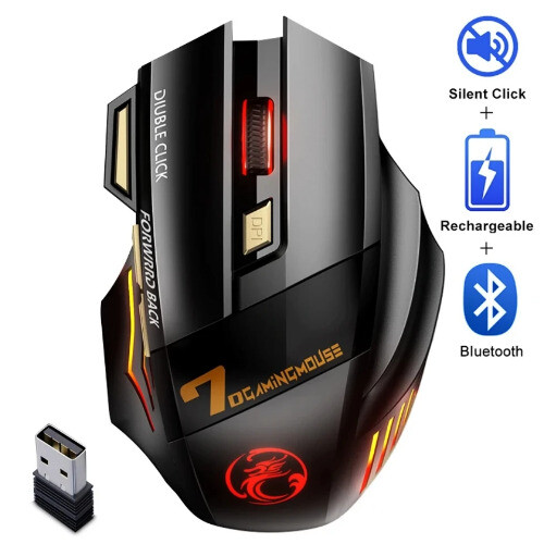 Wireless Bluetooth Mouse Wireless Mouse 7 Button RGB Gaming Mouse