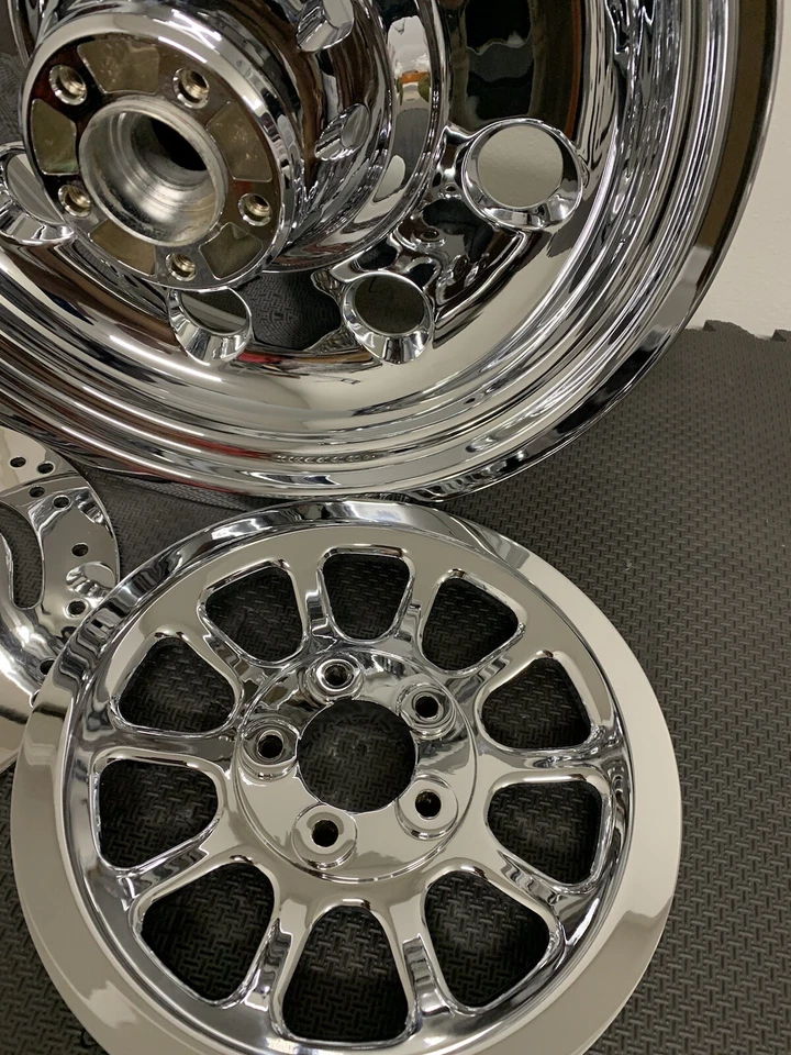 Harley FXSTB TREN NOCTURNO OEM CROMO RUEDA TRASERA POLEA ROTOR 2008 CAMBIO ASCENDENTE Foto 4 de 4