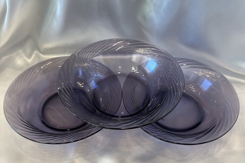 Pyrex Festiva Amethyst Glass Soup/Salad Bowl W/Swirl Rim 7.5" Set Of 3 - Picture 9 of 16