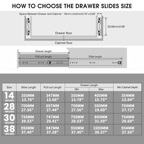 HEAVY DUTY 120KG LOCKING DRAWER SLIDES RUNNERS 350MM-1900MM AU - Picture 8 of 17