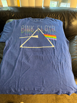 Pink Floyd T shirt Blue Large Dark Side of the Moon art Psych rock Roger Waters