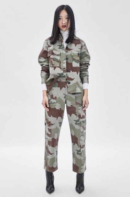 NWT ZARA TRF Womenâs Size 8 Camouflage Print Cargo Pants | eBay