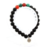 Steine Und MinéRaux. Armband Perlen Malachit Aus Kongo + Achat Rot + Onyx No