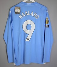 NWT MANCHESTER CITY 2023 2024 HOME FOOTBALL SHIRT JERSEY EPL 9 HAALAND LONG