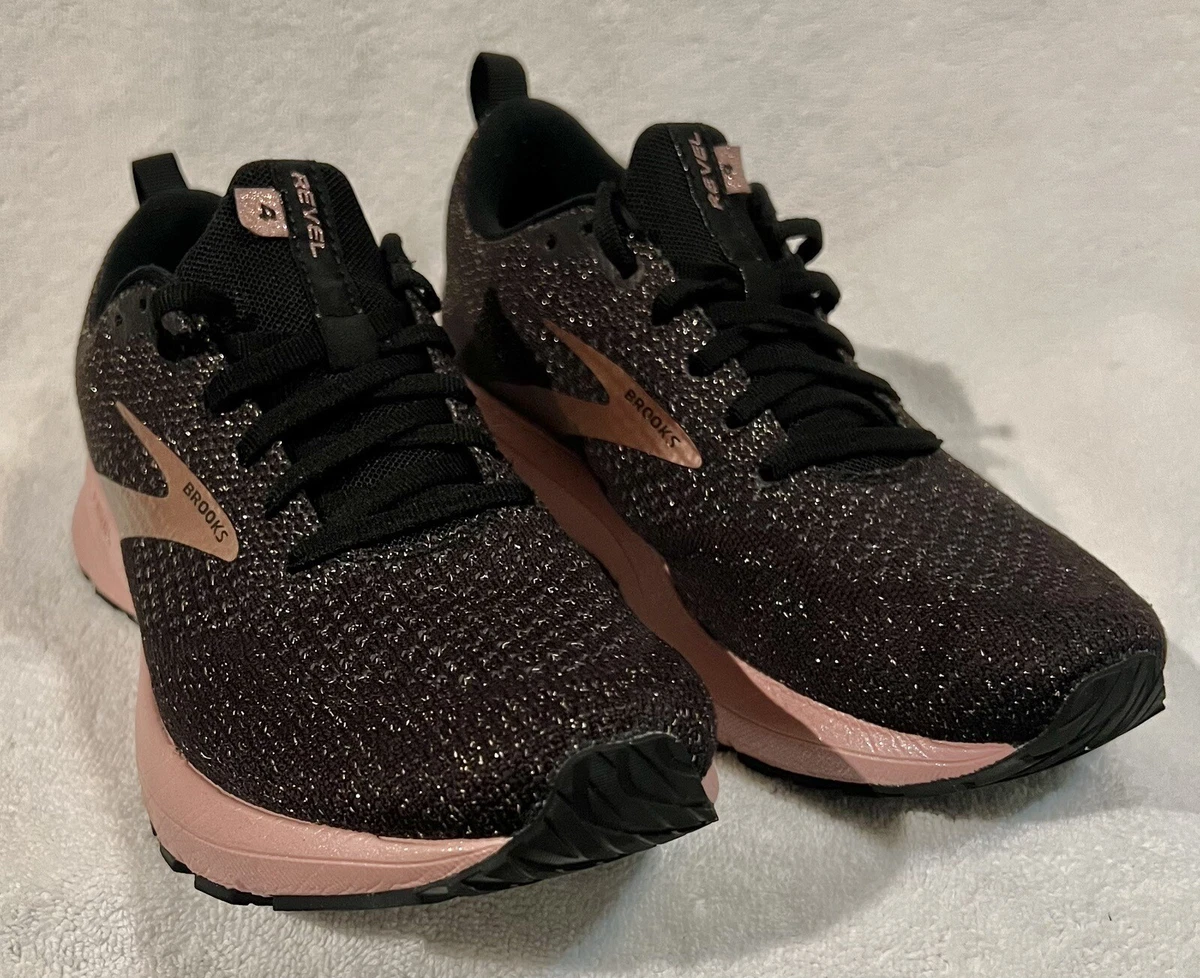 Brooks Black u0026 Pink Sparkle Revel 4.0. Women's 8. Med B. 1203371B002 11/20  13400 | eBay