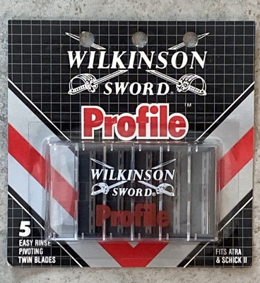 NIP 5-Pack WILKINSON Sword Profile Razor Blades -Fits Atra & Trac II By Gillette