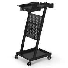 BarberPub Friseurwagen mit Schublade, Salon Trolley Schwarz, 0085