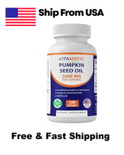 Vitamatic Pumpkin Seed Oil 2000mg Softgel Capsules per serving - 180 Softgels