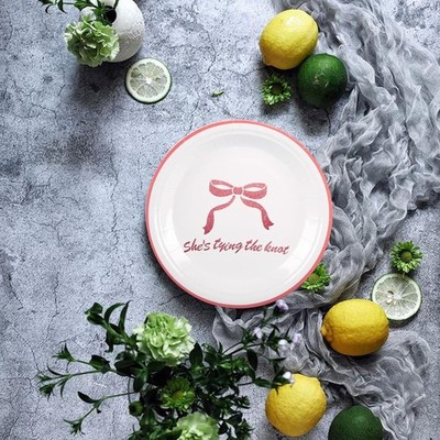 50pcs She's Tying The Knot 7 inches Paper Plates Bridal Shower Party Supplies...