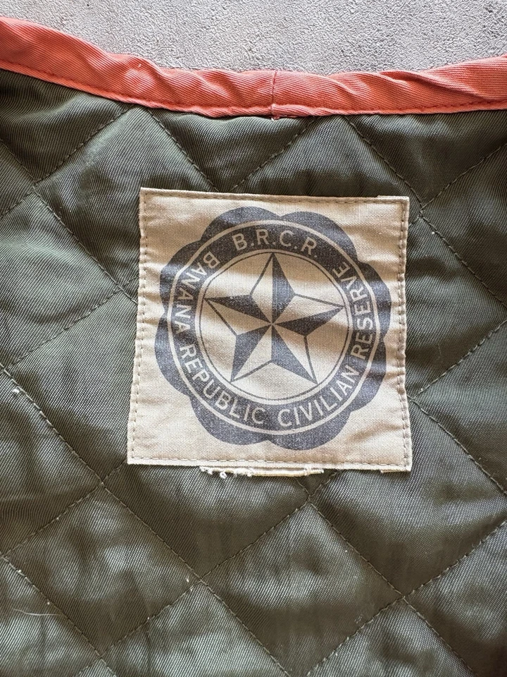 Banana Republic  100% Silk Full Zip Shooting Vest Orange/ Army Green Quilting XL - Image 3 of 3