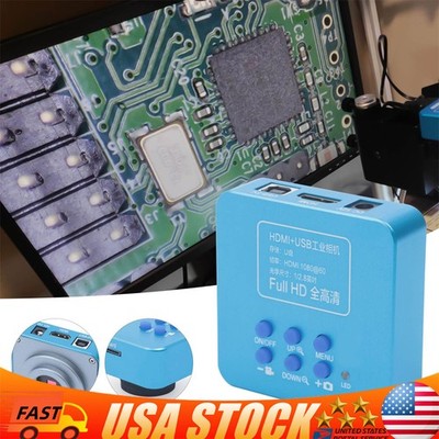 HD 1080p HDMI Industrial Digital Video Microscope Camera C Mount USB Blue NEW !