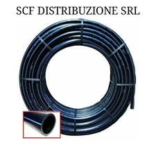 TUBO IRRIGAZIONE POLIETILENE NERO ACQUA IN ROTOLO 100 MT PE100 CERTIFICATO PN25
