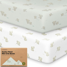 2-Pack Mini Crib Sheets Fitted, 38X26 Pack N Play Mattress Sheets Elly