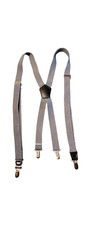 Dockers Men's Solid X Suspenders Textured Grey with Black Leather Accent