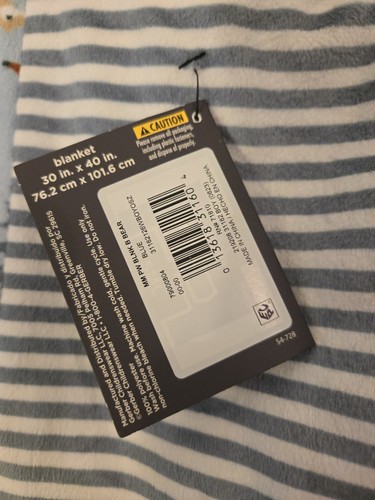 Gerber Modern Moments Baby Toddler Boy Blue Bear Plush Blanket Size 30in x 40in - Picture 4 of 6
