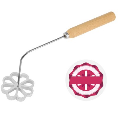  Gebratene Snackform mit Holzgriff, blumenförmige Form zur Herstellung von