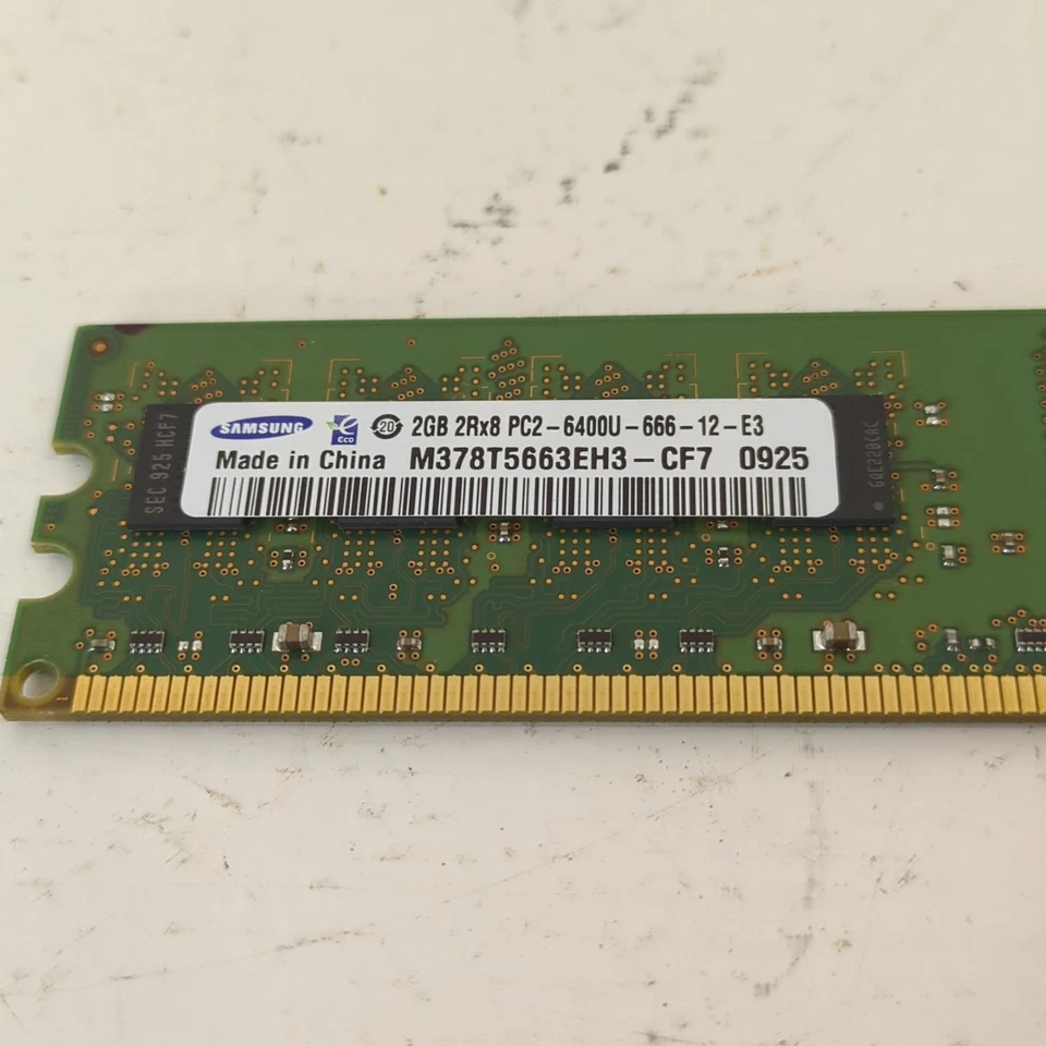 Samsung 2GB PC2-6400U-666-12-E3 DDR2 Desktop RAM M378T566EH3-CF7 0925 Untested - Image 2 of 4