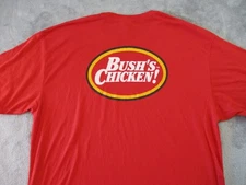 Bush's Chicken Shirt Mens XXL Red Yellow Employee Uniform Logo